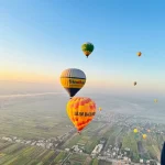 Hot Air Balloons in the Clear Sky