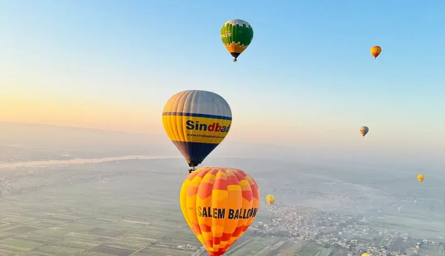 Hot Air Balloons in the Clear Sky