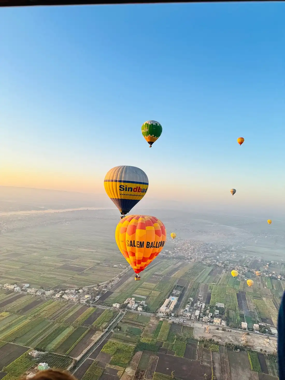 Hot Air Balloons in the Clear Sky
