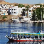 Nile River Bank and Boats