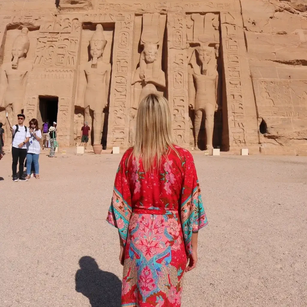 Tourists Standing in Front of the Temple