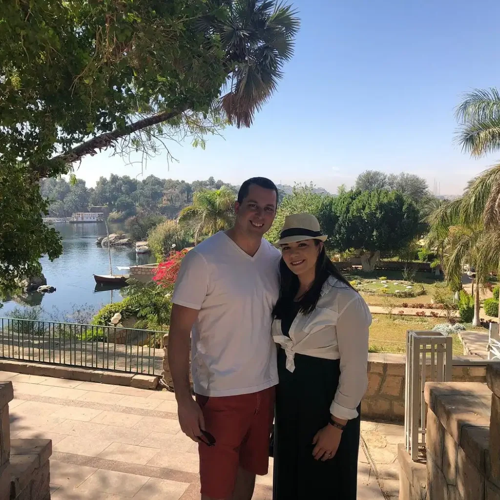 Couple in Lush Garden by the Nile